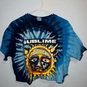 Vintage tie dye Sublime cropped band t shirt
